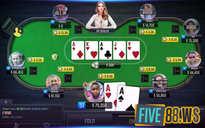 Poker – game bài Five88 đầy trí tuệ